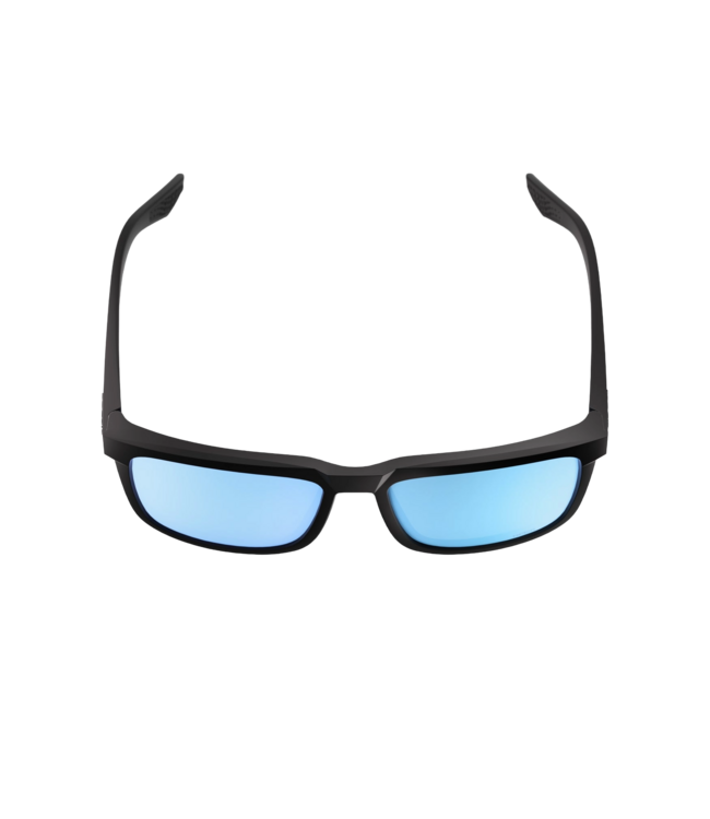 100% BLAKE MATTE BLACK SUNGLASSES w/ HIPER BLUE MIRROR