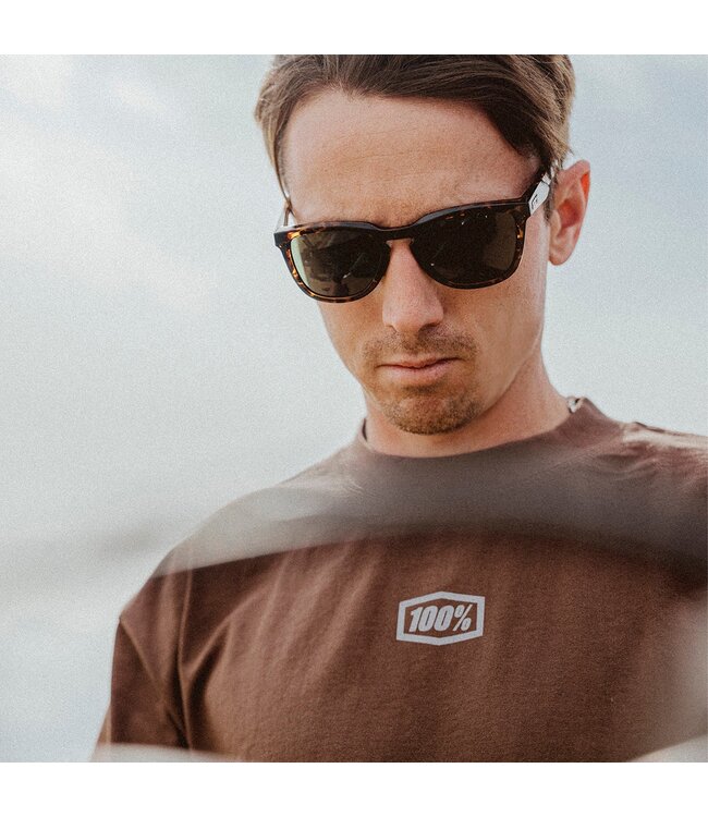 100% HUDSON GLOSS HAVANA SUNGLASSES w/ GREY-GREEN