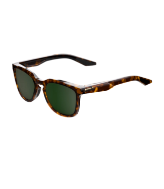 100% 100% HUDSON GLOSS HAVANA SUNGLASSES w/ GREY-GREEN