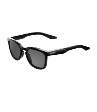 100% 100% HUDSON POLISHED BLACK SUNGLASSES w/ GREY POLAR