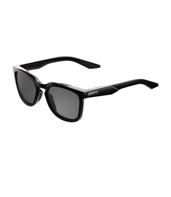 100% HUDSON POLISHED BLACK SUNGLASSES w/ GREY POLAR