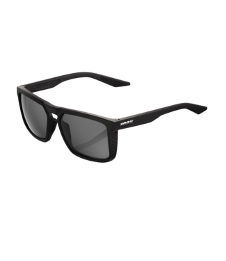 100% 100% RENSHAW SOFT TACT BLACK SUNGLASSES w/ SMOKE