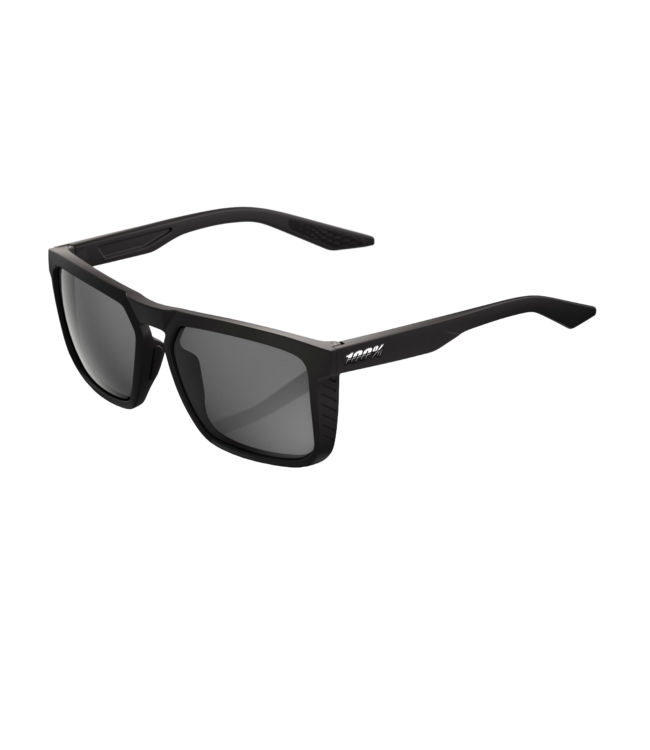 100% RENSHAW SOFT TACT BLACK SUNGLASSES w/ SMOKE