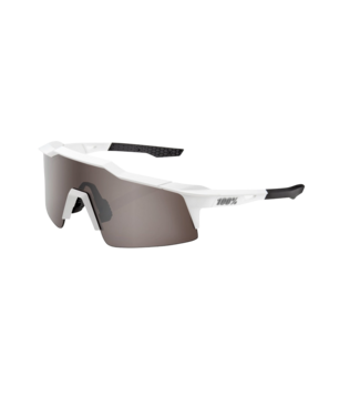 100% 100% SPEEDCRAFT SL MATTE WHITE SUNGLASSES w/ HIPER SILVER MIRROR