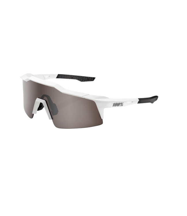 100% SPEEDCRAFT SL MATTE WHITE SUNGLASSES w/ HIPER SILVER MIRROR