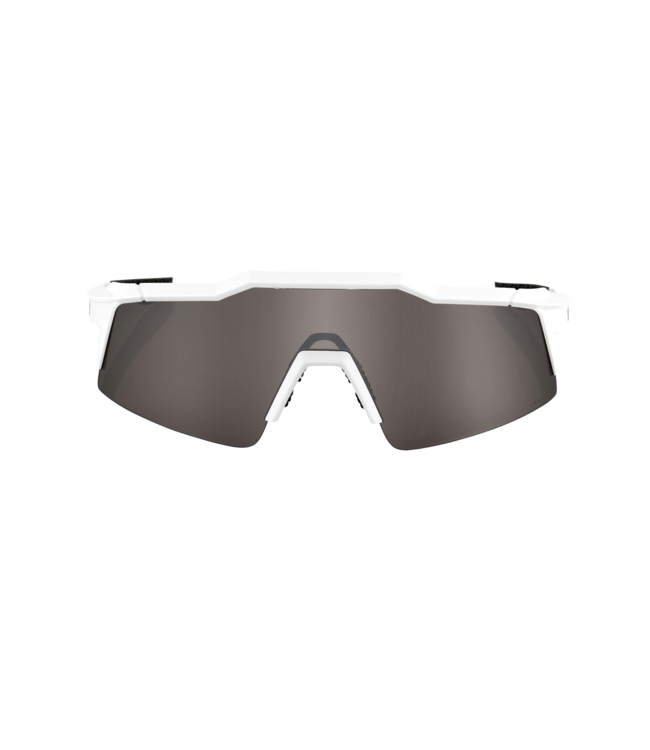 100% SPEEDCRAFT SL MATTE WHITE SUNGLASSES w/ HIPER SILVER MIRROR