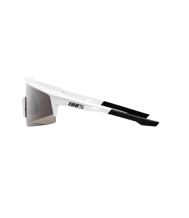 100% SPEEDCRAFT SL MATTE WHITE SUNGLASSES w/ HIPER SILVER MIRROR