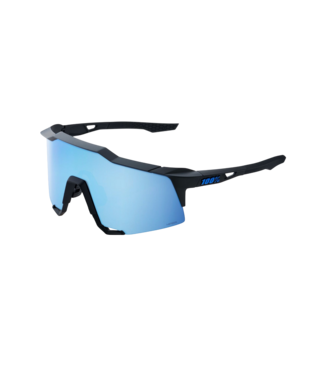 100% 100% SPEEDCRAFT MATTE BLACK SUNGLASSES w/ HIPER BLUE MIRROR
