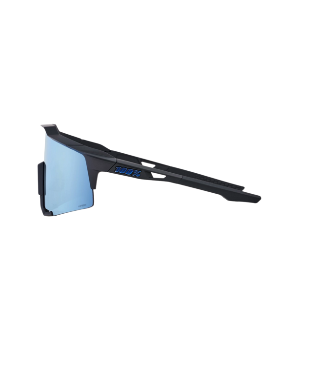100% SPEEDCRAFT MATTE BLACK SUNGLASSES w/ HIPER BLUE MIRROR