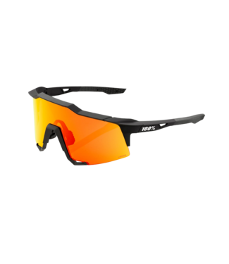 100% 100% SPEEDCRAFT SOFT TACT BLACK SUNGLASSES w/ HIPER RED MIRROR