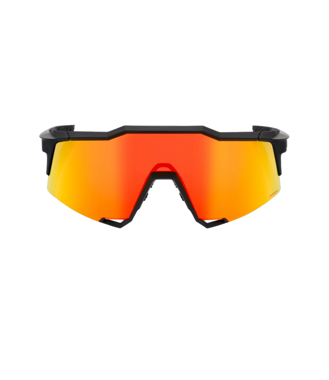 100% SPEEDCRAFT SOFT TACT BLACK SUNGLASSES w/ HIPER RED MIRROR