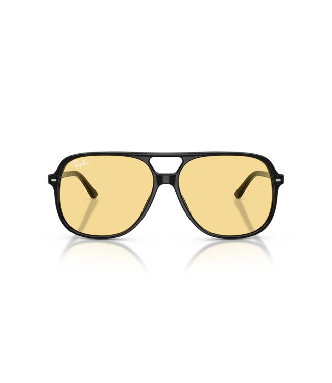 RAY-BAN BILL SUNGLASSES BLACK w/ YELLOW
