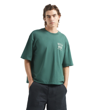 BRIXTON MENS PRIMARY CROPPED SHORT SLEEVE TEE PRIMAL GREEN