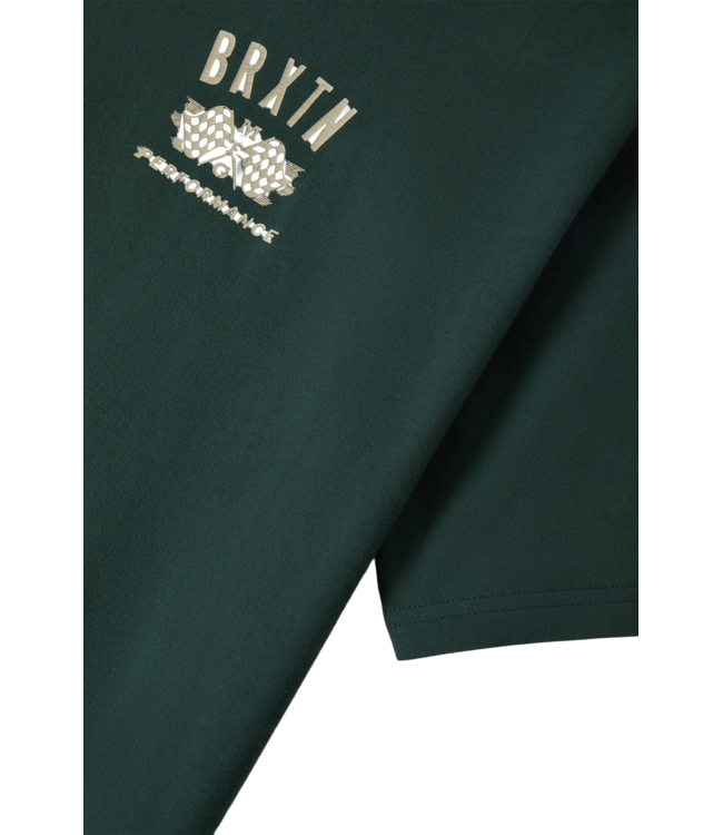 BRIXTON MENS PRIMARY CROPPED SHORT SLEEVE TEE PRIMAL GREEN