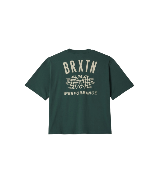 BRIXTON MENS PRIMARY CROPPED SHORT SLEEVE TEE PRIMAL GREEN