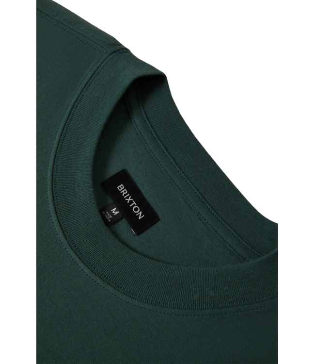 BRIXTON MENS PRIMARY CROPPED SHORT SLEEVE TEE PRIMAL GREEN