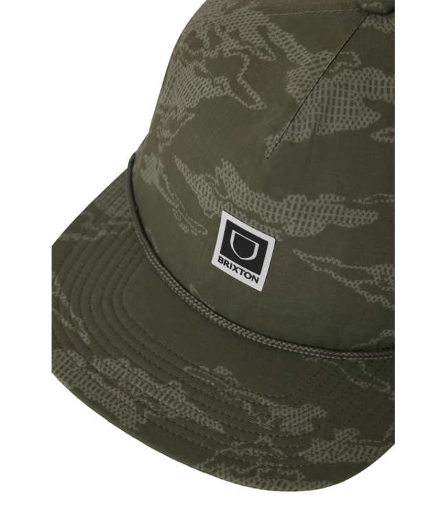 BRIXTON MENS JOURNEY MP PERFORMANCE SNAPBACK HAT OLIVE TIGER CAMO