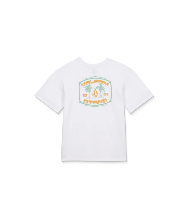 VOLCOM BOYS 91 PALM SHORT SLEEVE TEE WHITE