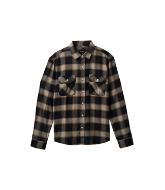 BRIXTON MENS BOWERY LONG SLEEVE FLANNEL BLACK/CREAM