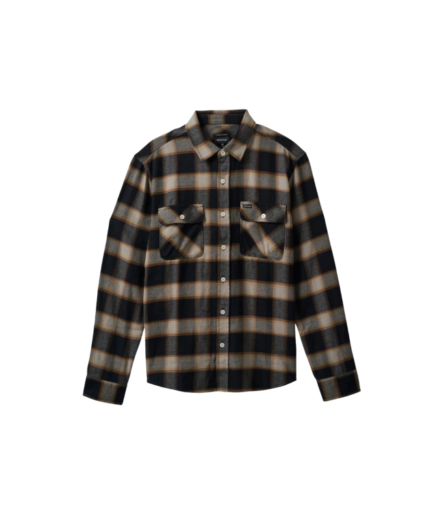 BRIXTON MENS BOWERY LONG SLEEVE FLANNEL BLACK/CREAM