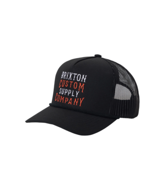 BRIXTON MENS WHEATON C MP TRUCKER HAT BLACK/BLACK