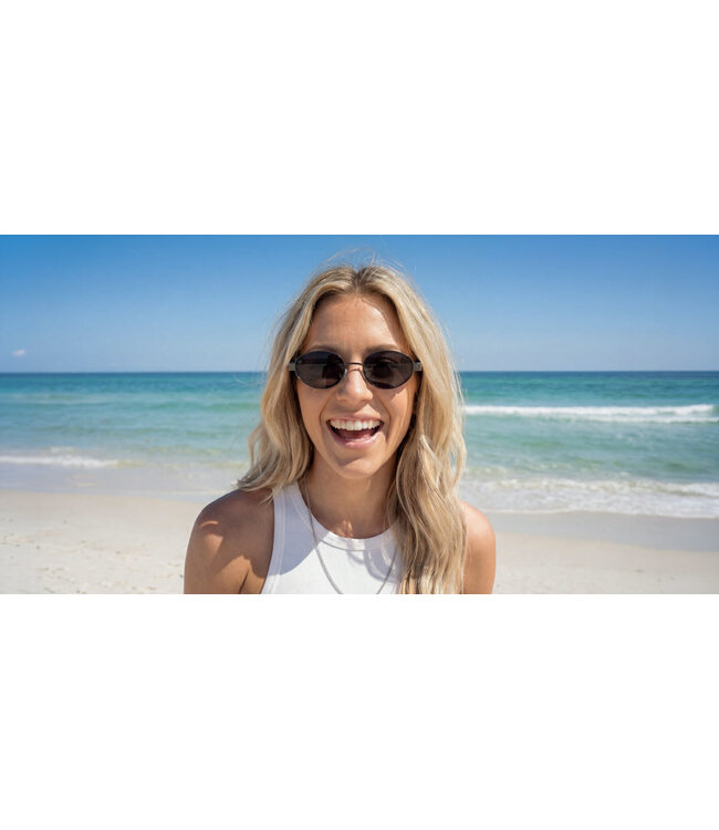 BLENDERS AZURE JET BLACK SUNGLASSES GLOSS GUNMETAL w/ SMOKE POLAR
