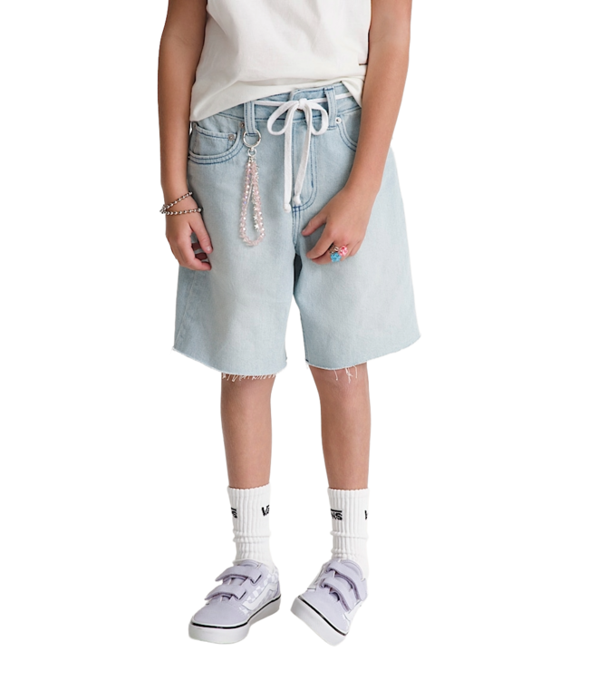 VANS YOUTH GIRLS SIRELLE CUT OFF JORTS SHORT LIGHT STONEWASH