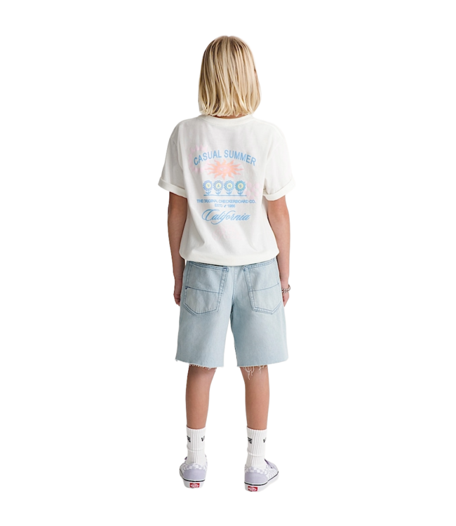 VANS YOUTH GIRLS SIRELLE CUT OFF JORTS SHORT LIGHT STONEWASH