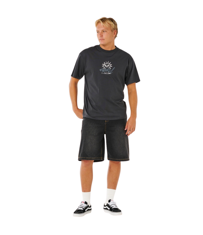 RIP CURL MENS INNER VISIONS ROTTEN SUN SHORT SLEEVE TEE WASHED BLACK