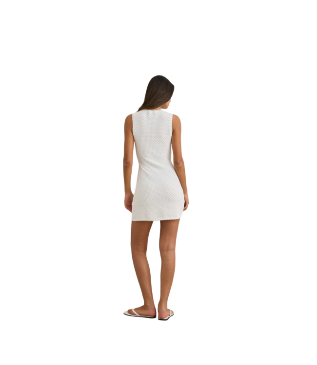 RHYTHM WOMENS GIGI KNIT TANK DRESS WHITE
