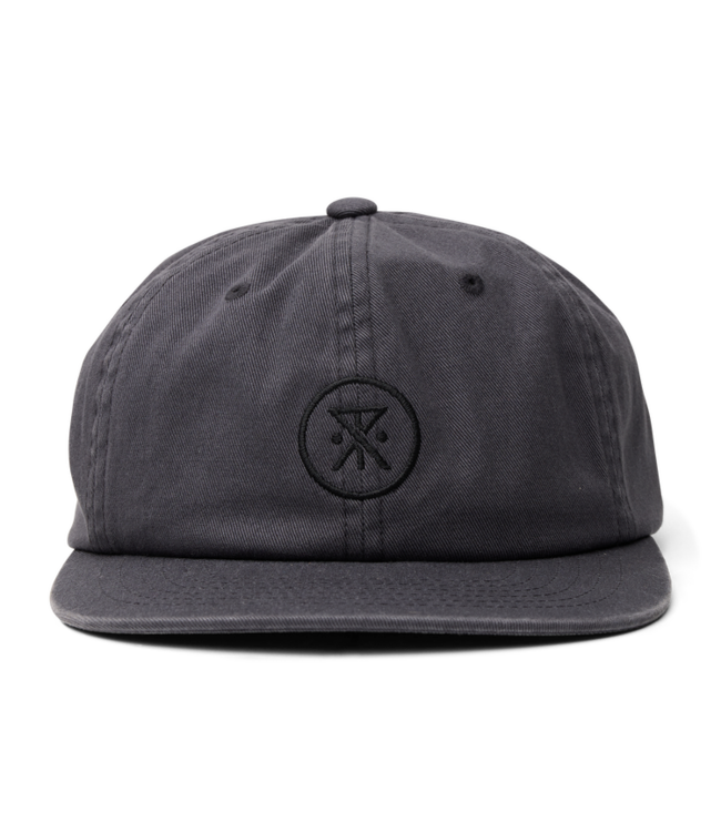 ROARK MENS MADE TO FADE 6 PANEL SNAPBACK HAT CHARCOAL