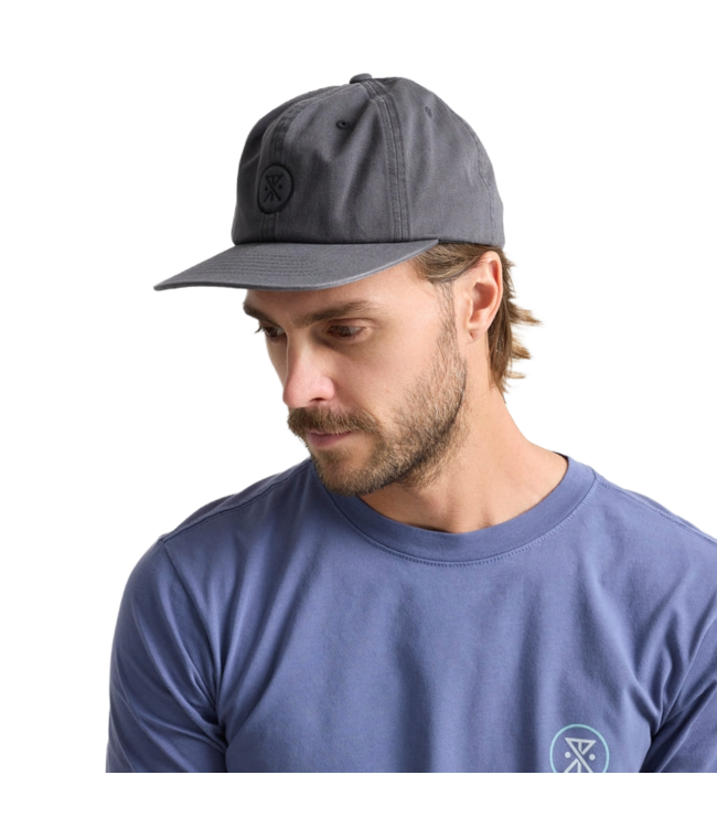 ROARK MENS MADE TO FADE 6 PANEL SNAPBACK HAT CHARCOAL