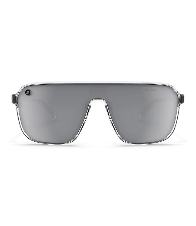 BLENDERS MEISTER X2 SUNGLASSES CRYSTAL CLEAR w/  SILVER POLARIZED MIRROR