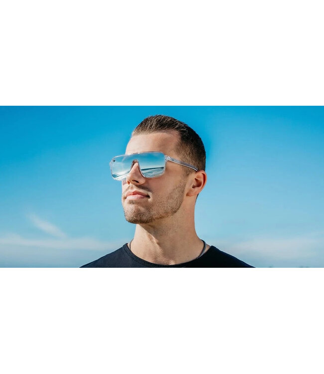BLENDERS MEISTER X2 SUNGLASSES CRYSTAL CLEAR w/  SILVER POLARIZED MIRROR