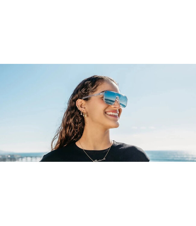 BLENDERS MEISTER X2 SUNGLASSES CRYSTAL CLEAR w/  SILVER POLARIZED MIRROR