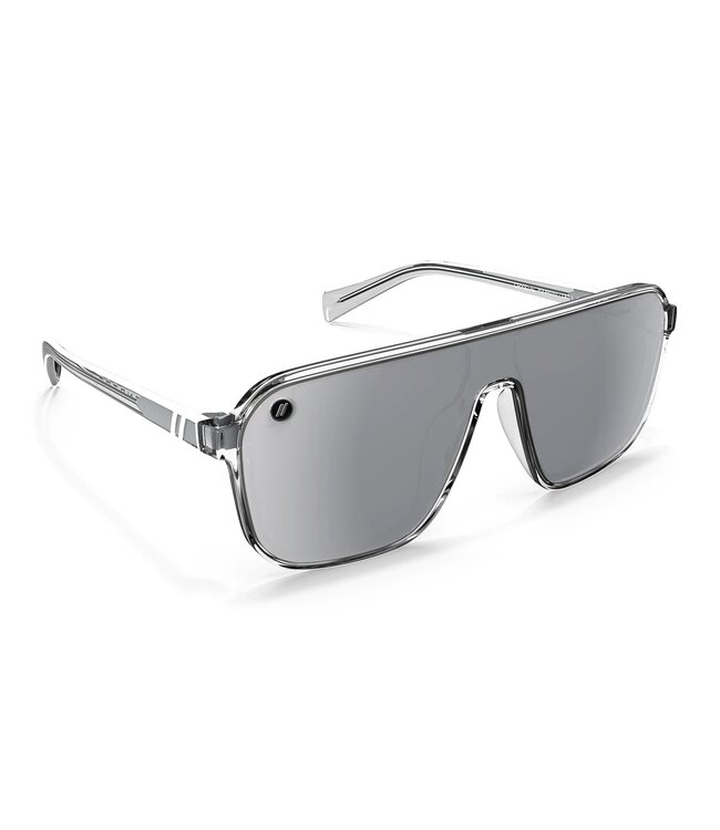 BLENDERS MEISTER X2 SUNGLASSES CRYSTAL CLEAR w/  SILVER POLARIZED MIRROR