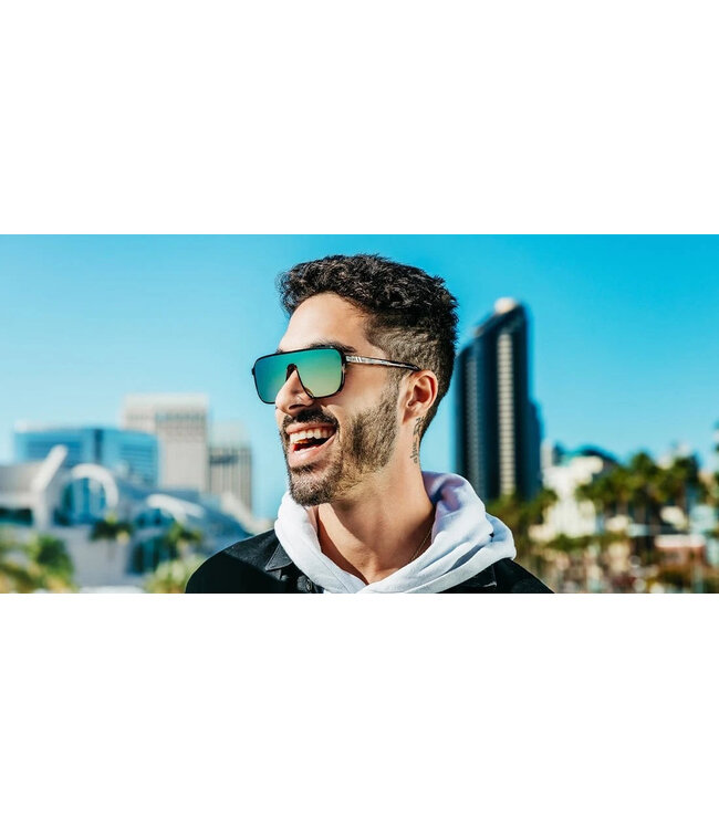 BLENDERS MEISTER X2 SUNGLASSES NIGHT SPOT w/ BLUE YELLOW POLARIZED MIRROR