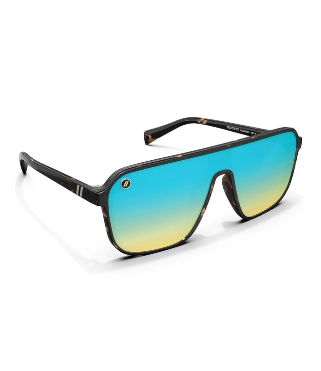 BLENDERS MEISTER X2 SUNGLASSES NIGHT SPOT w/ BLUE YELLOW POLARIZED MIRROR