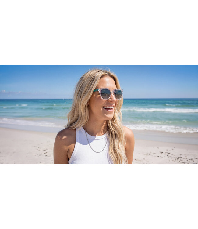 BLENDERS GROVE S SUNGLASSES TROPICAL CLEAR w/ TEAL POLARIZED
