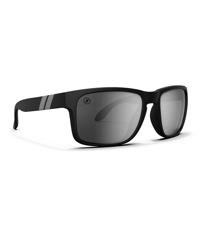 BLENDERS CANYON MYSTIC GREY MATTE BLACK SUNGLASSES w/ SILVER POLARIZED MIRROR