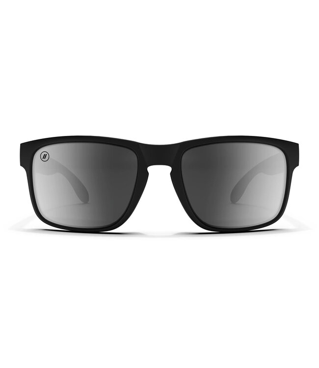 BLENDERS CANYON MYSTIC GREY MATTE BLACK SUNGLASSES w/ SILVER POLARIZED MIRROR