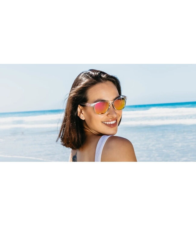 BLENDERS M-CLASS X2 ICE PALACE CRYSTAL CLEAR SUNGLASSES w/ ROSE GOLD POLARIZED MIRROR
