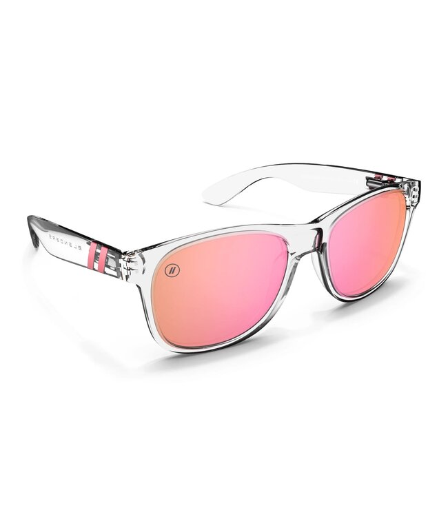 BLENDERS M-CLASS X2 ICE PALACE CRYSTAL CLEAR SUNGLASSES w/ ROSE GOLD POLARIZED MIRROR