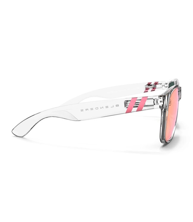 BLENDERS M-CLASS X2 ICE PALACE CRYSTAL CLEAR SUNGLASSES w/ ROSE GOLD POLARIZED MIRROR