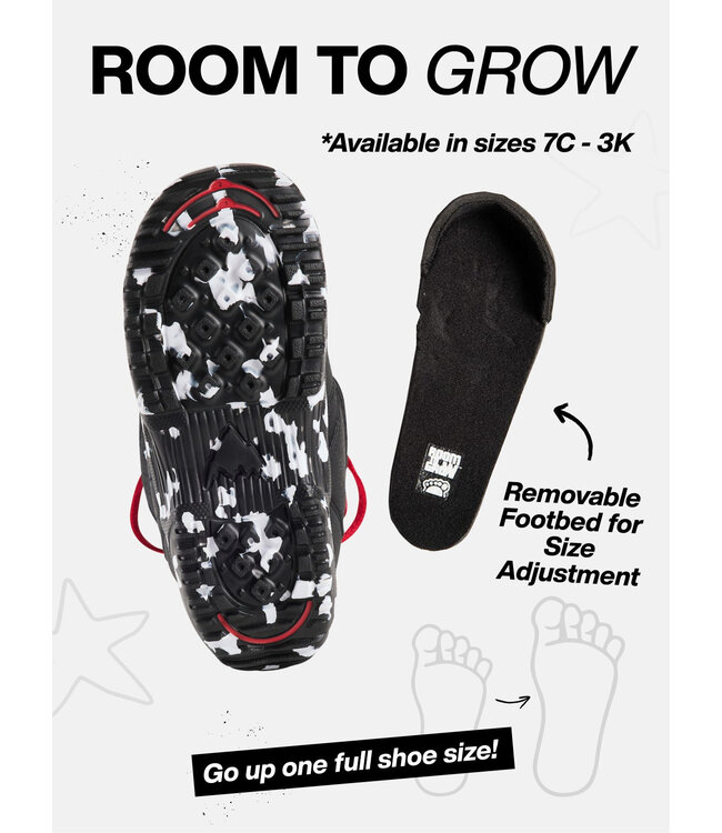 BURTON KIDS MINI GROM SNOWBOARD BOOTS BLACK 2027