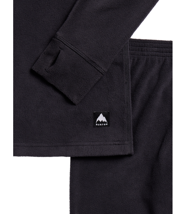 BURTON KIDS HEAVYWEIGHT BASE LAYER FLEECE SET TRUE BLACK 2027