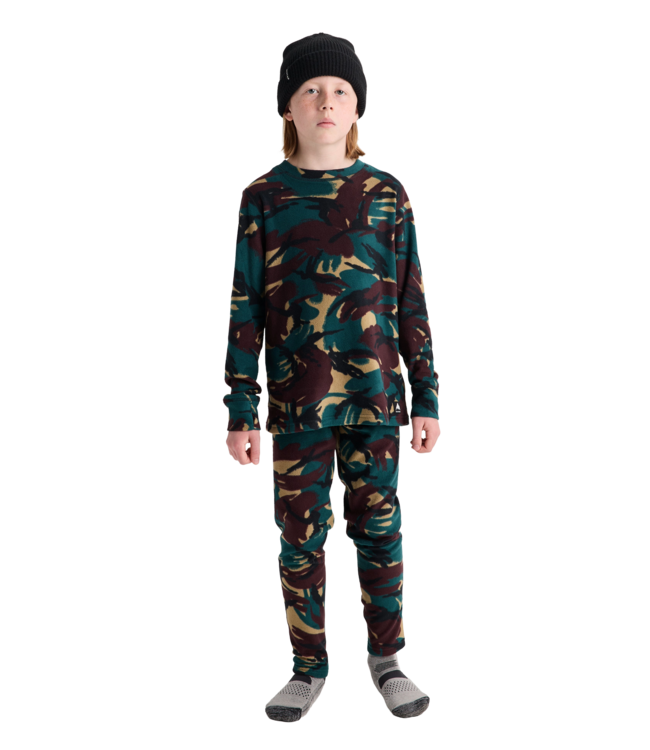 BURTON KIDS HEAVYWEIGHT BASE LAYER FLEECE SET SEERSUCKER CAMO 2027