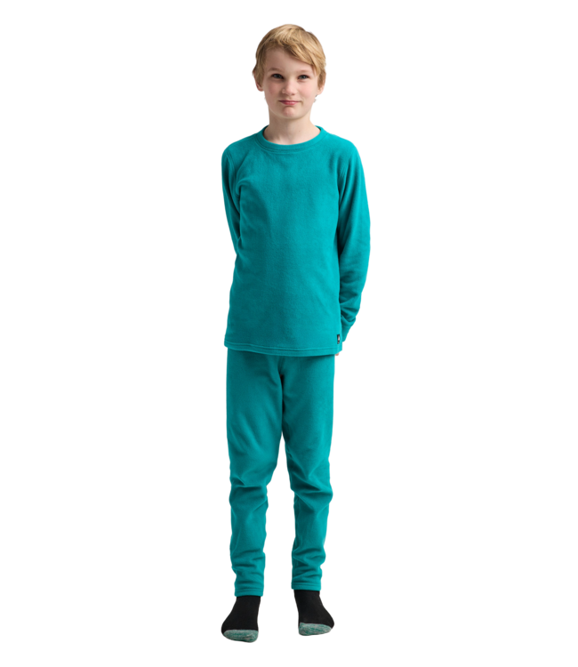 BURTON KIDS HEAVYWEIGHT BASE LAYER FLEECE SET PACIFIC TEAL 2027