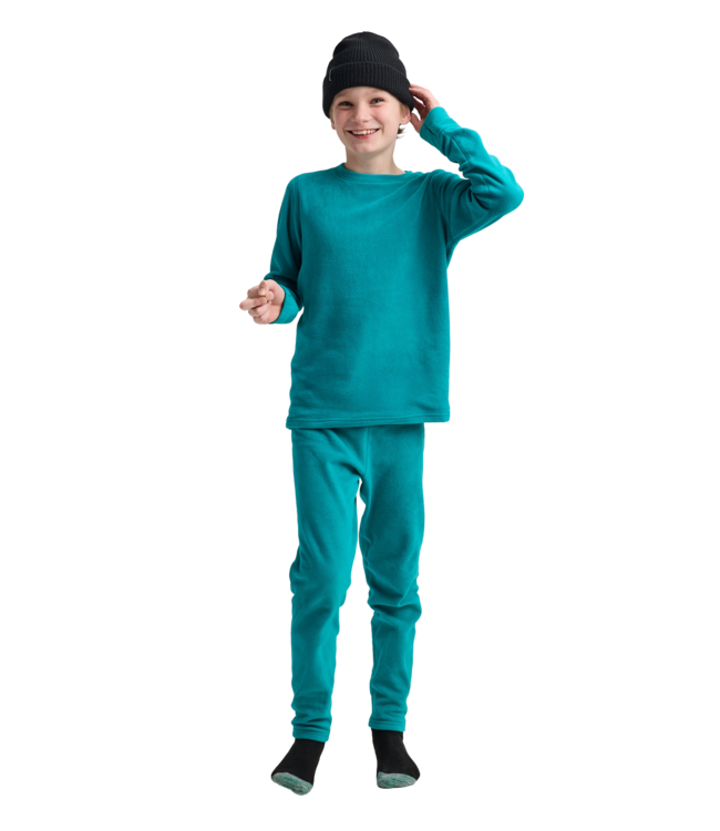 BURTON KIDS HEAVYWEIGHT BASE LAYER FLEECE SET PACIFIC TEAL 2027