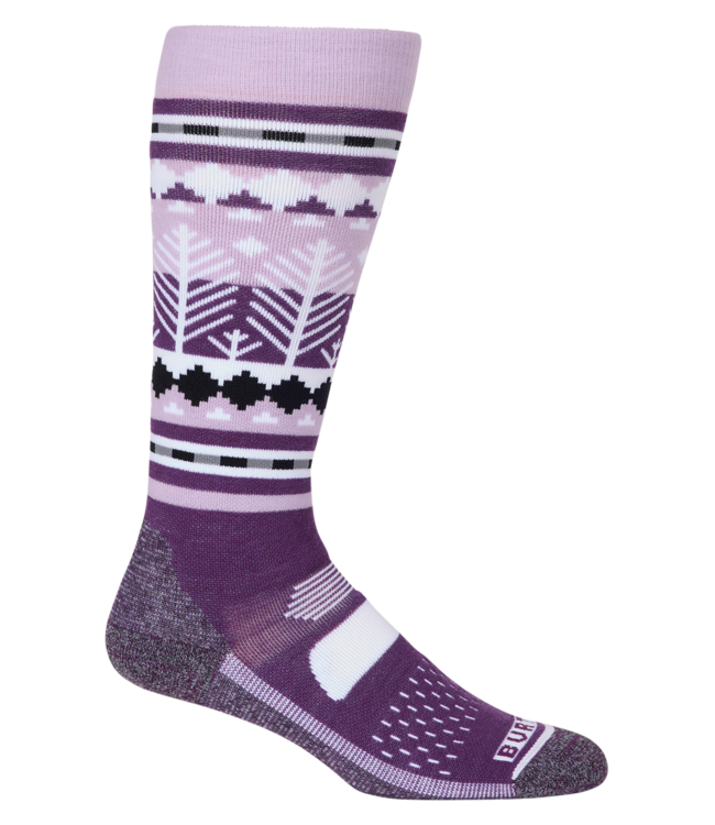 BURTON WOMENS PERFORMANCE MIDWEIGHT SNOW SOCKS SNOWY PINES 2027